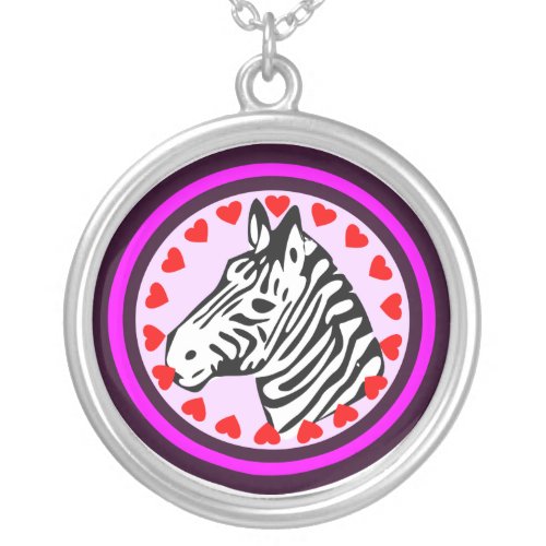 Love Zebra Elegant Silver Sterling Necklace Silver Plated Necklace