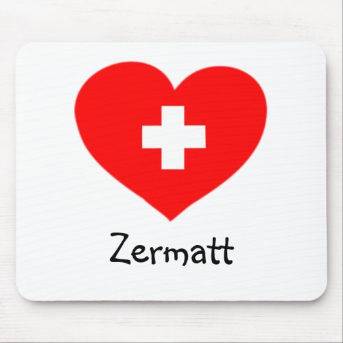 Love Zermatt _ Swiss heart mousepad