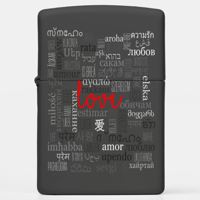 Love Zippo (Black) Lighter (Front)