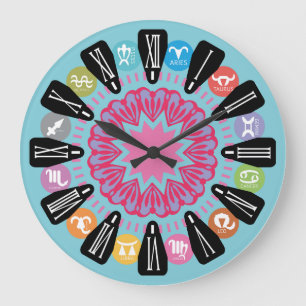 LOVE ZODIAC CLASSIC HEART BY MASANSER LARGE CLOCK