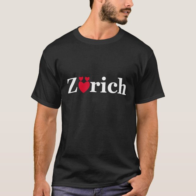 Love Zurich On Dark T Shirt (Front)