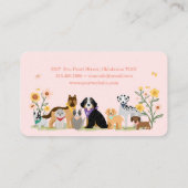 Loveable Happy Pet Family Pet Care, Grooming Pink Business Card (Back)