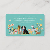 Loveable Happy Pet Family Pet Care, Grooming White Business Card (Back)
