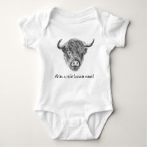 Loveable Highland Cow Baby Bodysuit