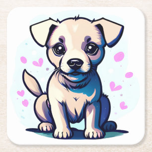 Loveable Lab  Square Paper Coaster