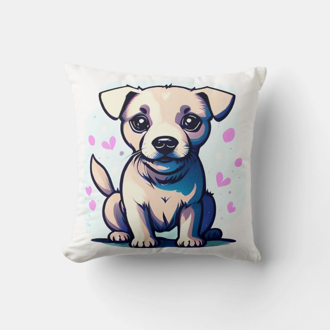 Loveable Lab Throw Pillow (Front)