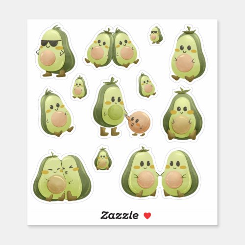 Loveable Little Avocados Sticker
