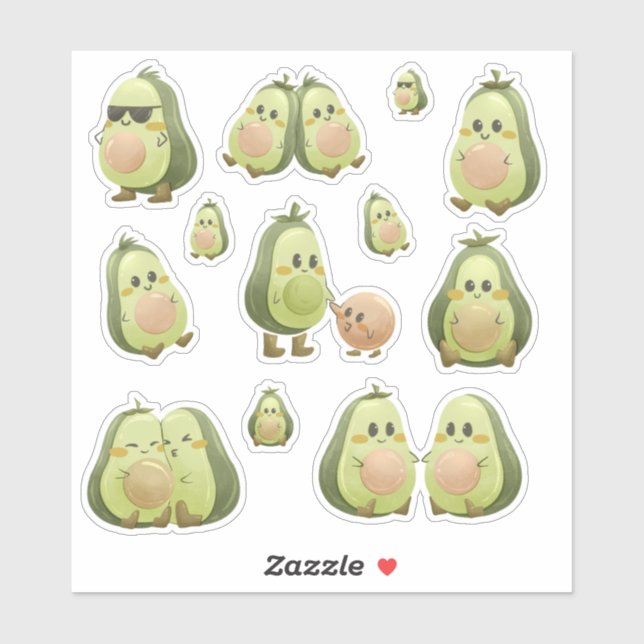 Loveable Little Avocados Sticker (Sheet)