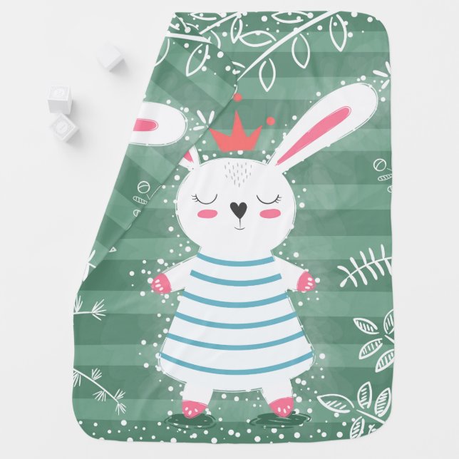 Loveable Rabbit Princess Baby Blanket (In Situ)