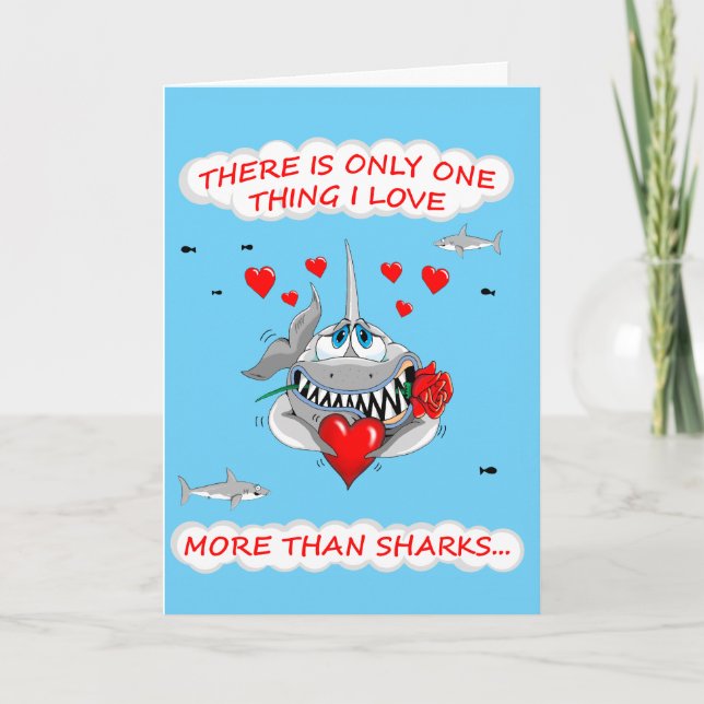 Loveable Shark Valentines card (Front)