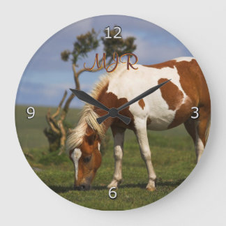 Loveable Wild Pony on Dartmoor Large Clock