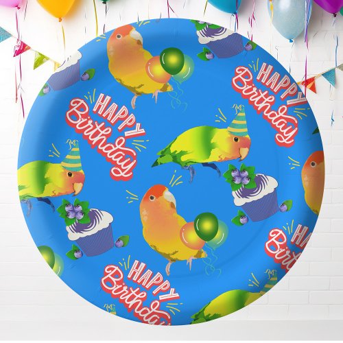 Lovebird Birthday Celebration Bird Themed Party Paper Plates