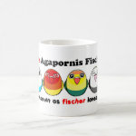 Cute Fischer lovebirds cartoon mug
