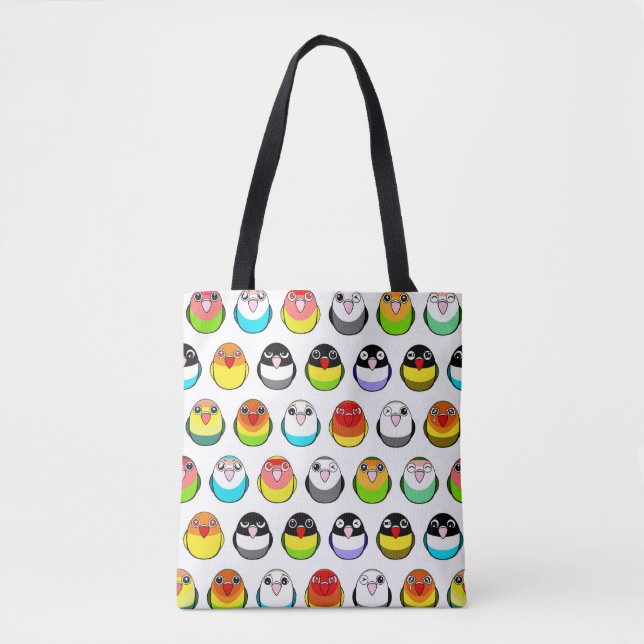 Lovebird colour mutations tote bag (Front)