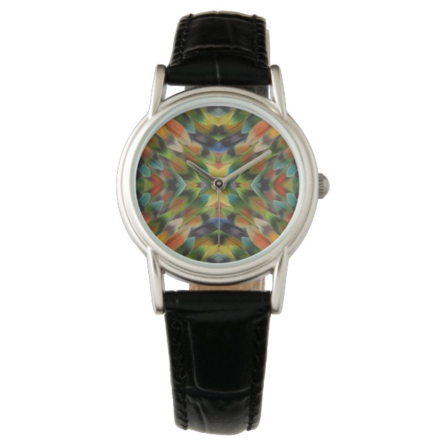 Lovebird feather kaleidoscope watch (Front)