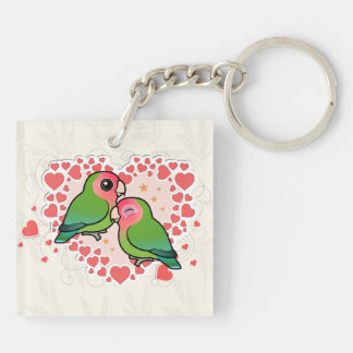 Lovebird Love Heart Keychain