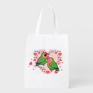 Lovebird Love Heart Reusable Grocery Bag