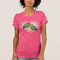 Lovebird Love Heart Women's American Apparel Fine Jersey Short Sleeve T-Shirt