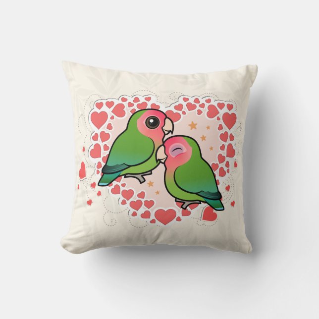 Lovebird Love Heart Throw Pillow (Front)