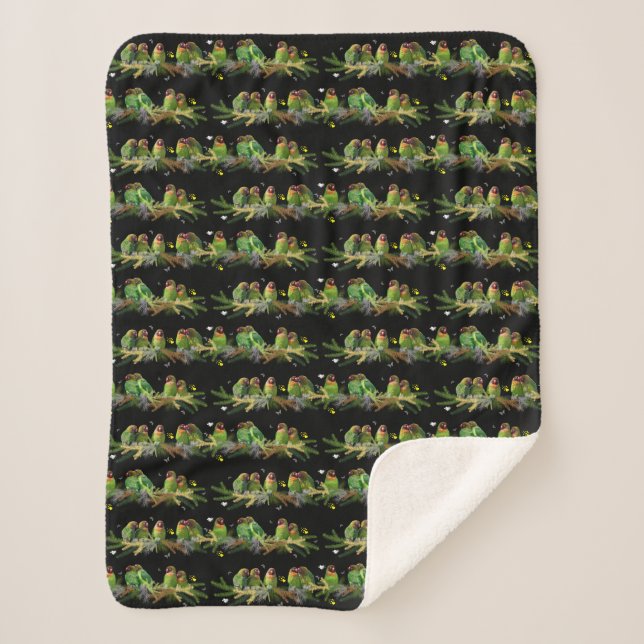 Lovebird Rainblow Sherpa Blanket (Front)