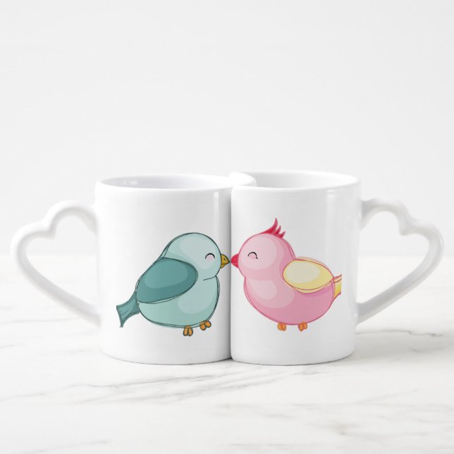 lovebirds-birds-love-romance coffee mug set (Front Nesting)