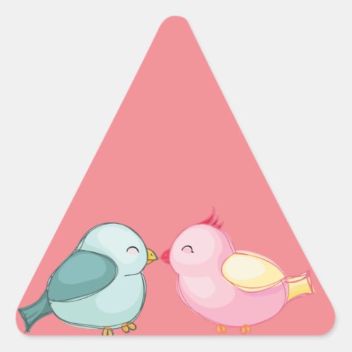lovebirds_birds_love_romance triangle sticker