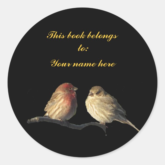 Lovebirds Bookplate (Front)