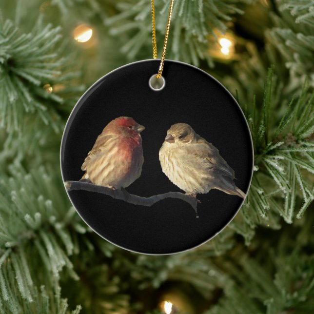Lovebirds Ceramic Ornament (Tree)