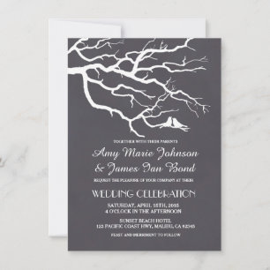 Lovebirds chalkboard wedding invites lovebird4