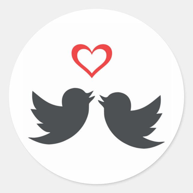 LOVEBIRDS CLASSIC ROUND STICKER (Front)