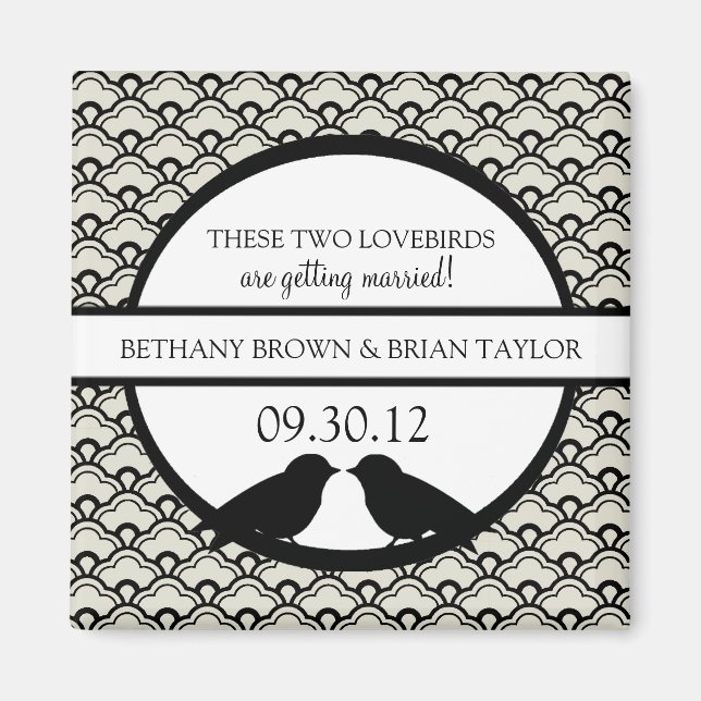 Lovebirds Collection Save the Date Magnet (Front)