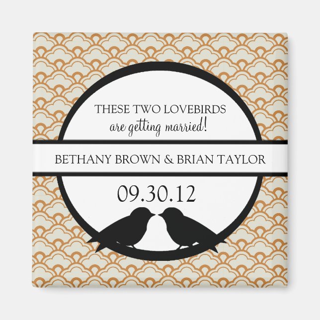 Lovebirds Collection Save the Date Magnet (Front)