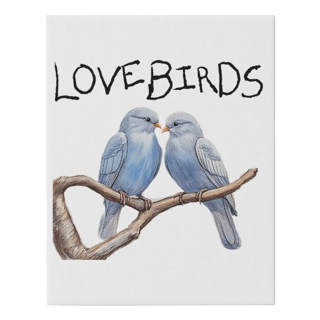 Lovebirds Faux Canvas Print (Front)