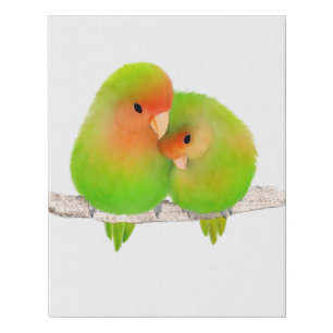 Lovebirds Faux Wrapped Canvas Print