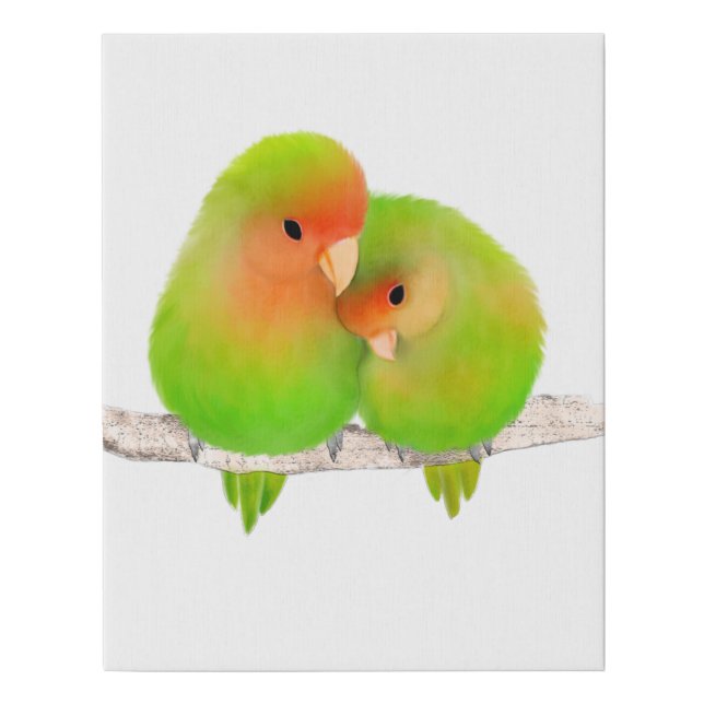Lovebirds Faux Wrapped Canvas Print (Front)