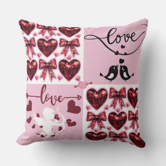 Lovebirds Forever Sweet Valentine's Day  Throw Pillow