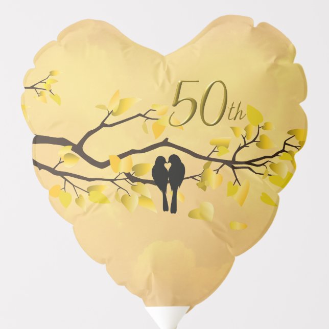 Lovebirds Golden Anniversary Balloon (Front)