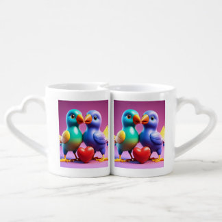 Lovebirds Heart Mug