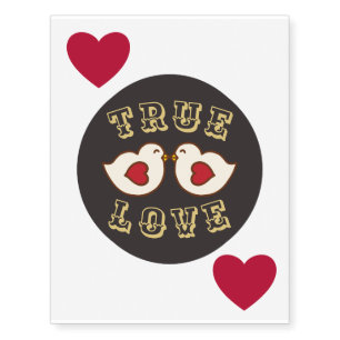 Lovebirds Hearts Temporary Tattoo 