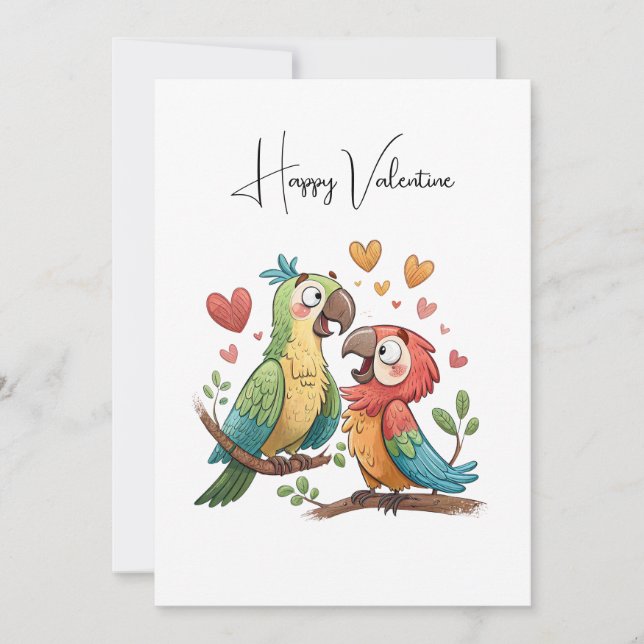 Lovebirds in Colorful Harmony Holiday Card (Front)
