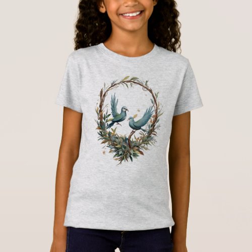 Lovebirds in Harmony baby girl  T_Shirt