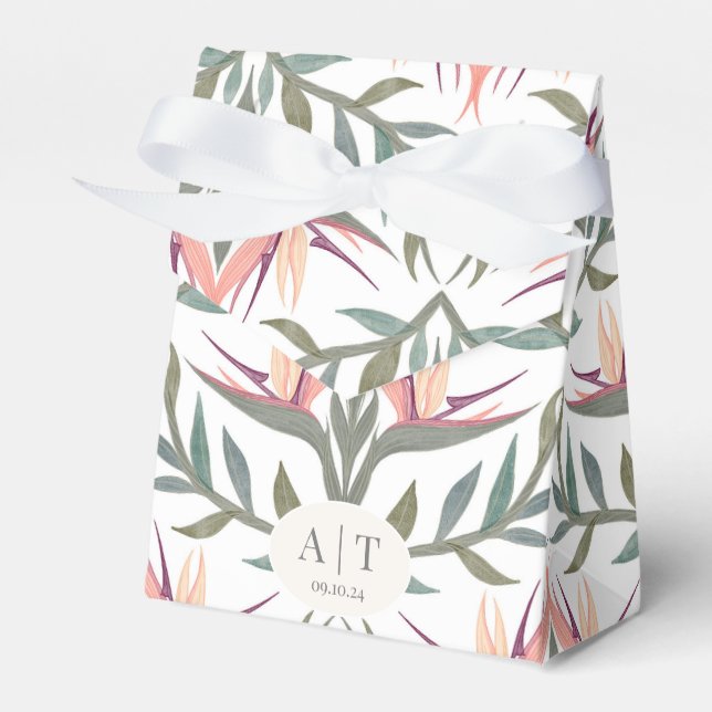 Lovebirds in Paradise Favor Box (Front Side)