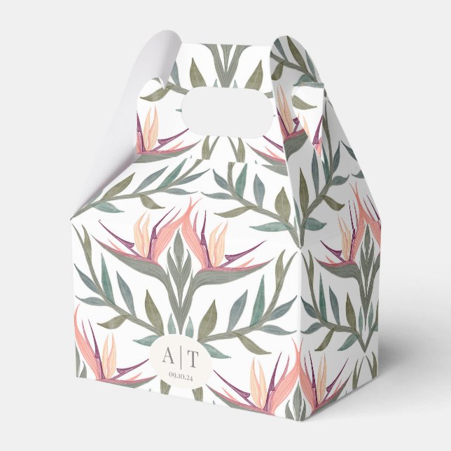 Lovebirds in Paradise Favor Box (Front Side)