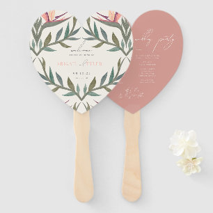 Lovebirds in Paradise Heart Hand Fan