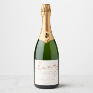 Lovebirds in Paradise Minimal Sparkling Wine Label