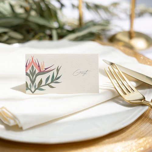 Lovebirds in Paradise Place Card