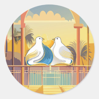 Lovebirds in Paradise stickers