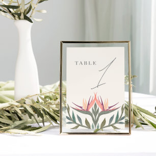 Lovebirds in Paradise Table Number & Hashtag Card