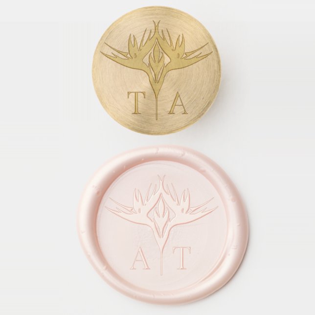 Lovebirds in Paradise Wax Seal Stamp (Stamped)