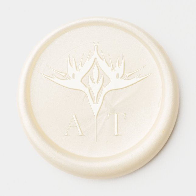 Lovebirds in Paradise Wax Seal Sticker (Front)